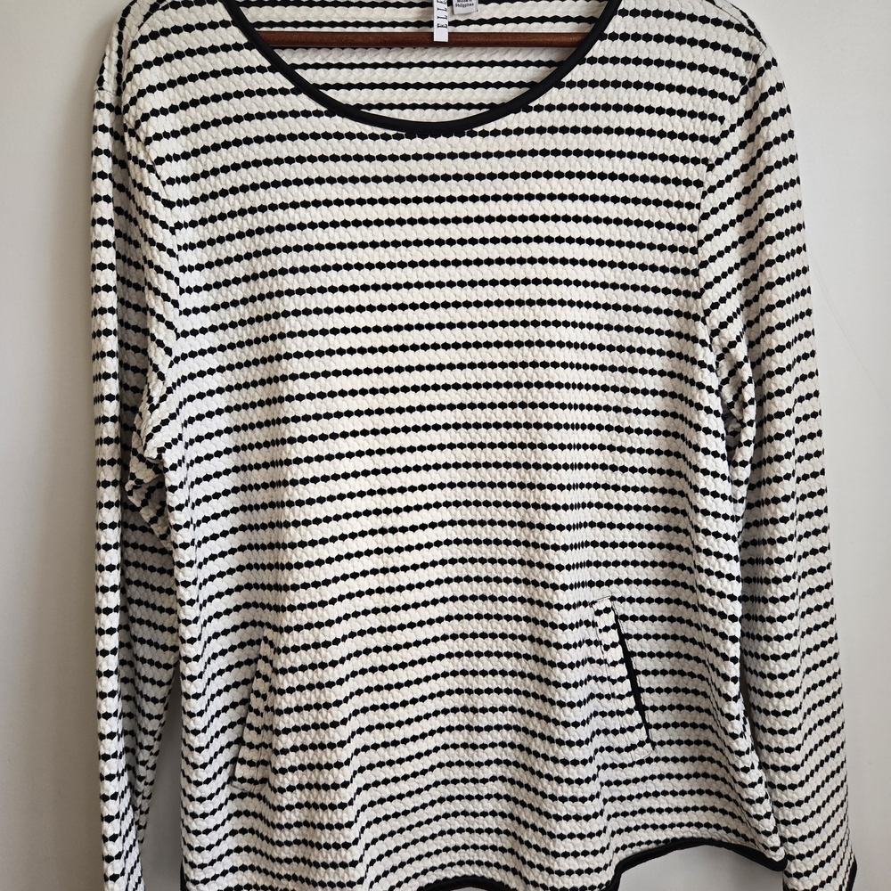 Elle Black and White Patterned Tunic